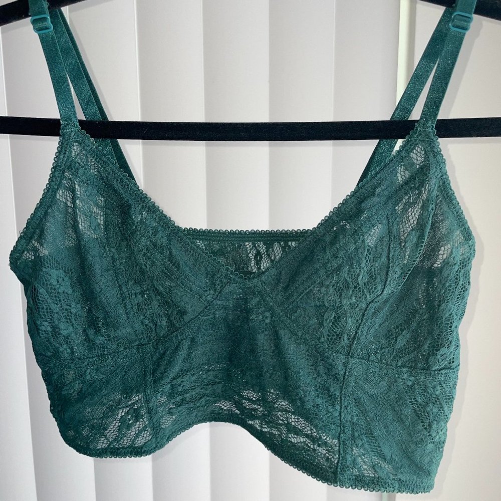 Free People Emerald Green Lace Bralette M